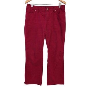 Lands End Corduroy Pants‎ Womens 8 Petite Red Stretch Fit 2 Casual Everyday